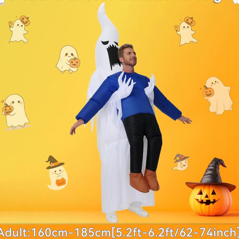 New Ghost Abduction Inflatable Halloween Blow Up Costume for Adult